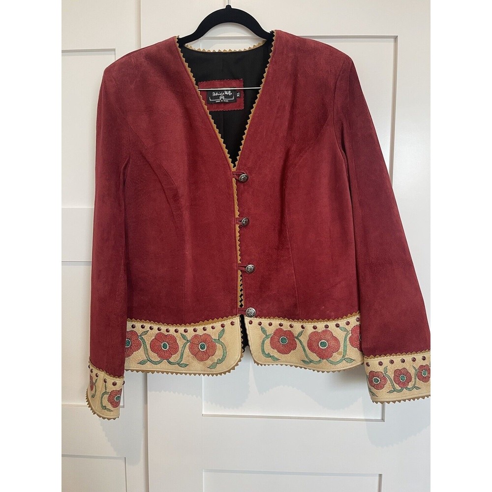 Patricia Wolf Women's Suede Leather Jacket Size XL Western Cowgirl   Boho